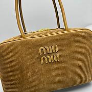 Miu Miu Beau Corduroy Top-handle Bag Beige 34x20x10cm - 4