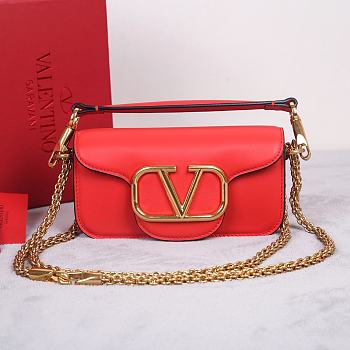 Valentino Garavani Small Loco Red Shoulder Bag 20x11x5cm