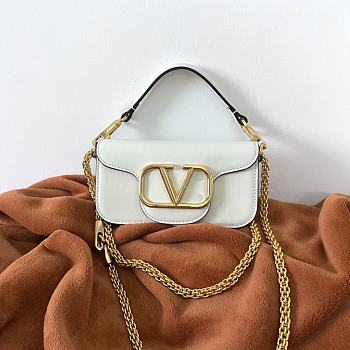 Valentino Garavani Small Loco White Shoulder Bag 20x11x5cm