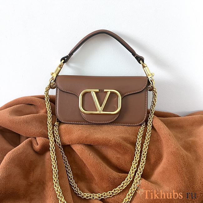 Valentino Garavani Small Loco Brown Shoulder Bag 20x11x5cm - 1