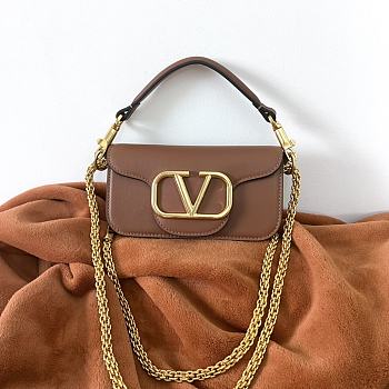 Valentino Garavani Small Loco Brown Shoulder Bag 20x11x5cm