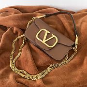 Valentino Garavani Small Loco Brown Shoulder Bag 20x11x5cm - 2