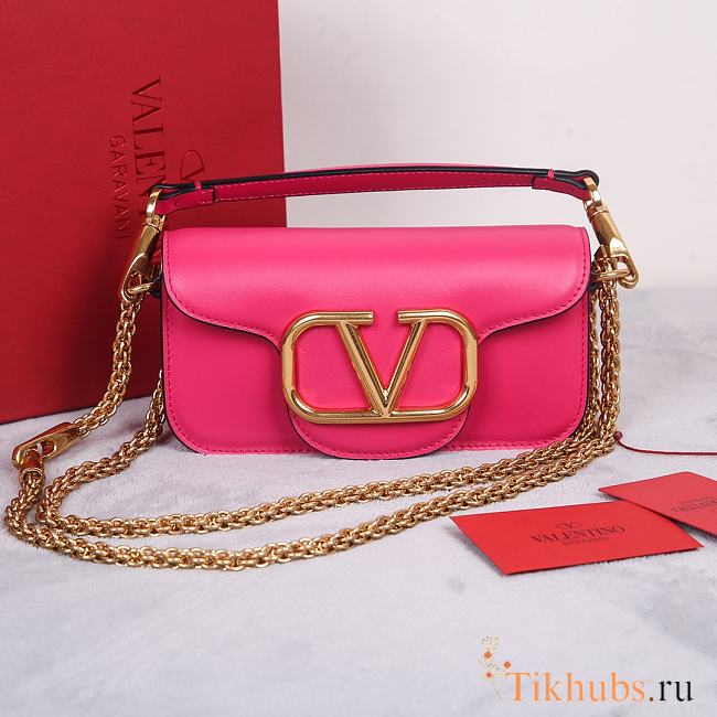 Valentino Garavani Small Loco Pink Shoulder Bag 20x11x5cm - 1