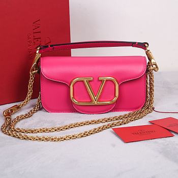 Valentino Garavani Small Loco Pink Shoulder Bag 20x11x5cm