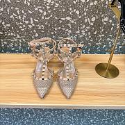 Valentino Rockstud 65 Crystal Leather Pumps Sandal - 1