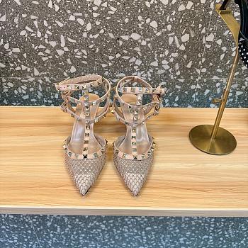 Valentino Rockstud 65 Crystal Leather Pumps Sandal