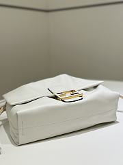 Fendi Mamma Baguette Medium White Leather Bag 26.5x18x8.5cm - 5
