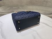 Dior Medium Lady Bag Blue Denim 24cm - 6