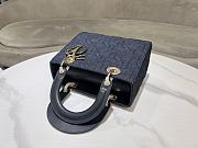 Dior Medium Lady Bag Blue Denim 24cm - 4