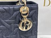 Dior Medium Lady Bag Blue Denim 24cm - 2