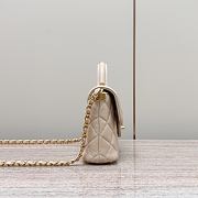 Chanel 25P Top Handle Bag Beige Gold Lambskin 20x14x6cm - 6