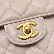 Chanel 25P Top Handle Bag Beige Gold Lambskin 20x14x6cm - 5
