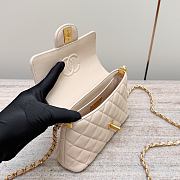 Chanel 25P Top Handle Bag Beige Gold Lambskin 20x14x6cm - 4