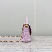Chanel Small Flap Bag Top Handle Lambskin Gold Light Pink 20x14x6cm - 6