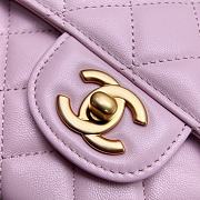 Chanel Small Flap Bag Top Handle Lambskin Gold Light Pink 20x14x6cm - 2