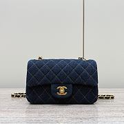 Chanel Mini Flap Bag Denim Gold 20x13x7cm - 1