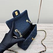 Chanel Mini Flap Bag Denim Gold 20x13x7cm - 4