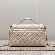 Chanel Medium Flap Bag Beige Lambskin Gold 27x16x7.5cm - 3