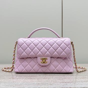 Chanel Medium Flap Bag Pink Lambskin Gold 27x16x7.5cm