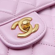Chanel Medium Flap Bag Pink Lambskin Gold 27x16x7.5cm - 6