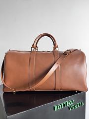 Bottega Veneta Cabin Leather Duffle Bag Brown 55x29x24cm - 1