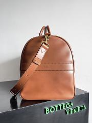 Bottega Veneta Cabin Leather Duffle Bag Brown 55x29x24cm - 5