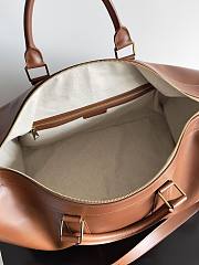 Bottega Veneta Cabin Leather Duffle Bag Brown 55x29x24cm - 3