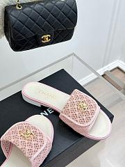 Chanel White Pink Slides 02 - 4
