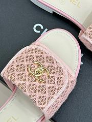 Chanel White Pink Slides 02 - 2