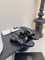 Versace Gianni Ribbon Patent Slingback Pumps Black 35mm - 1