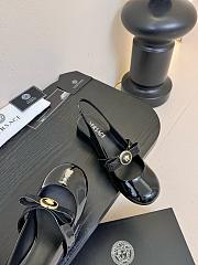 Versace Gianni Ribbon Patent Slingback Pumps Black 35mm - 2