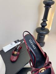 Versace Gianni Ribbon Patent Slingback Pumps Red 35mm - 4