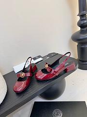 Versace Gianni Ribbon Patent Slingback Pumps Red 35mm - 3