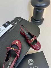 Versace Gianni Ribbon Patent Slingback Pumps Red 35mm - 2
