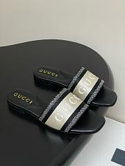 Gucci Women's Slide Sandal With Web Black White - 1