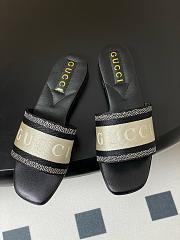 Gucci Women's Slide Sandal With Web Black White - 4