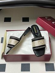 Gucci Women's Slide Sandal With Web Black White - 3