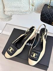 Chanel Slingback Black Beige Heel 5cm - 2
