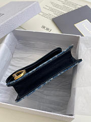 Dior Saddle Bloom Card Holder Blue 11x2x8cm - 5