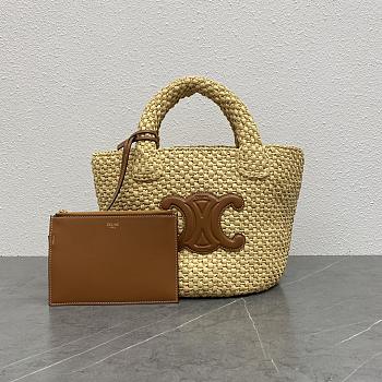 Celine Besace Triomphe Paille Beige 23x22x23cm