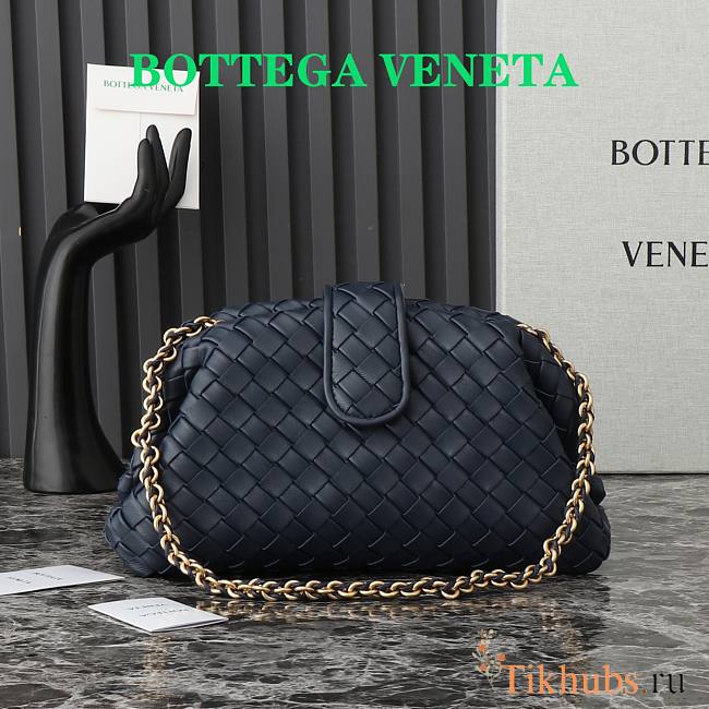 Bottega Veneta Lauren 1980 Clutch Navy Blue 31x16x11cm - 1