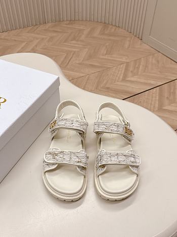 Dior Dioract Sandal White Gold Tweed