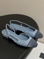 Chanel Slingback Denim Blue Flat - 1