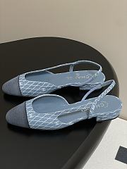 Chanel Slingback Denim Blue Flat - 4