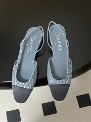 Chanel Slingback Denim Blue Flat - 2