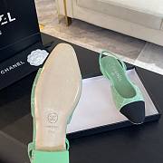 Chanel Slingback Green Suede Flat - 5