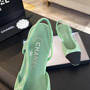 Chanel Slingback Green Suede Flat - 4