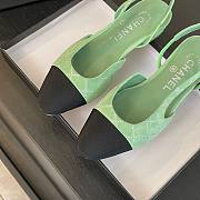 Chanel Slingback Green Suede Flat - 3