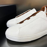Zegna Off White Deerskin Triples Sneakers - 2