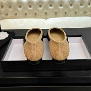 Chanel Flats Raffia Black Beige - 5